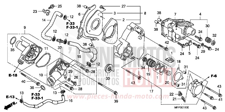 LEFT REAR COVER/WATER PUMP for CB1300 Super Bold'or ABS PEARL SUNBEAM WHITE (NHA66KF) from 2009